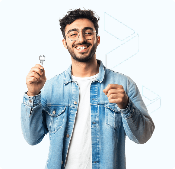شاب مع مفتاح - كود سكنى CIH Bank